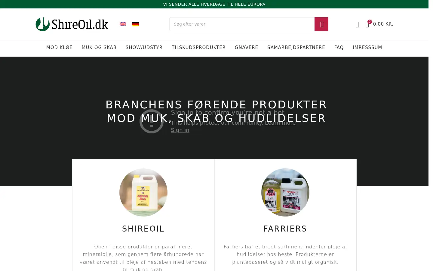Screenshot of shireoil.dk
