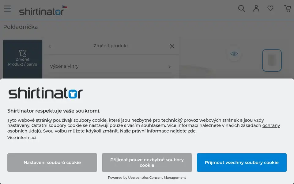 Screenshot of shirtinator.cz