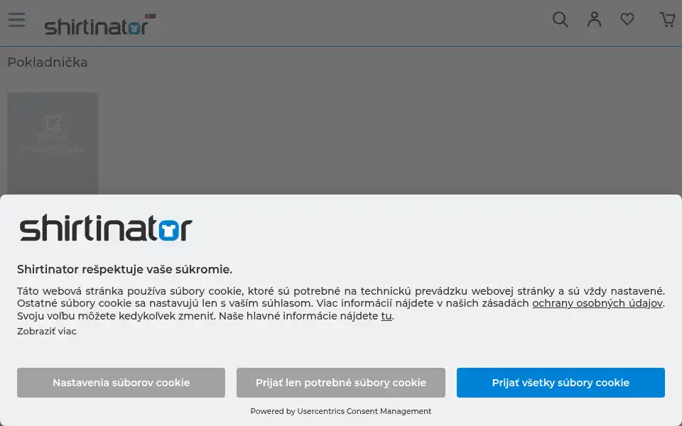 Screenshot of shirtinator.sk