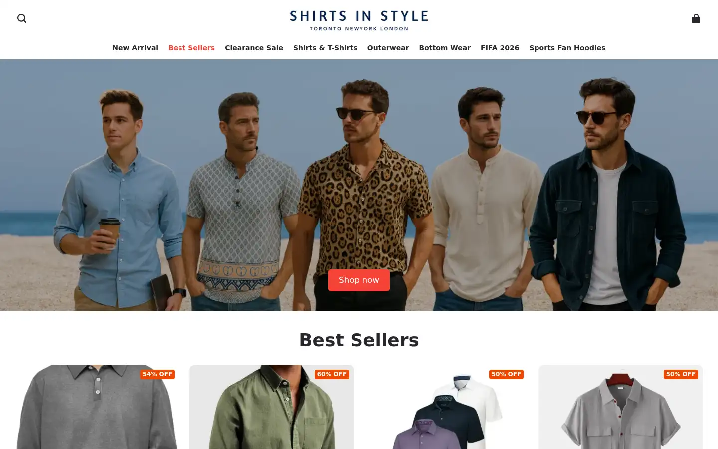 Screenshot of shirtsinstyle.com