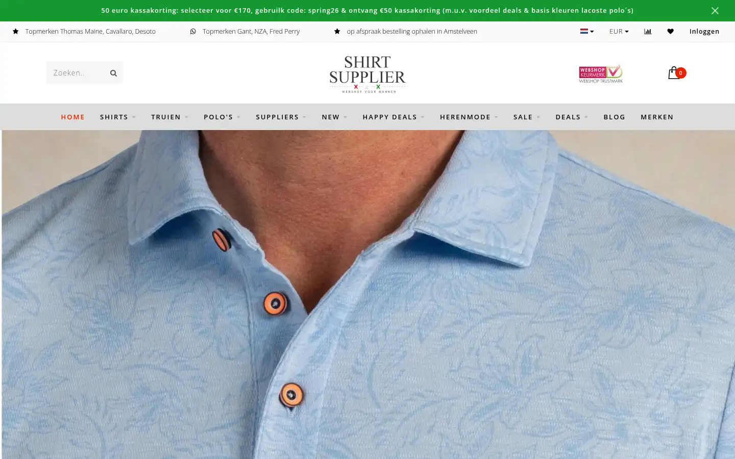 Screenshot of shirtsupplier.nl