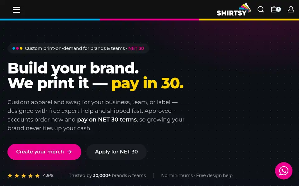 Screenshot of shirtsy.com