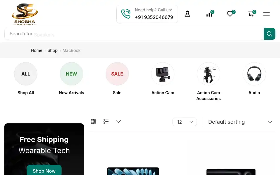 Screenshot of shobhaelectronics.com