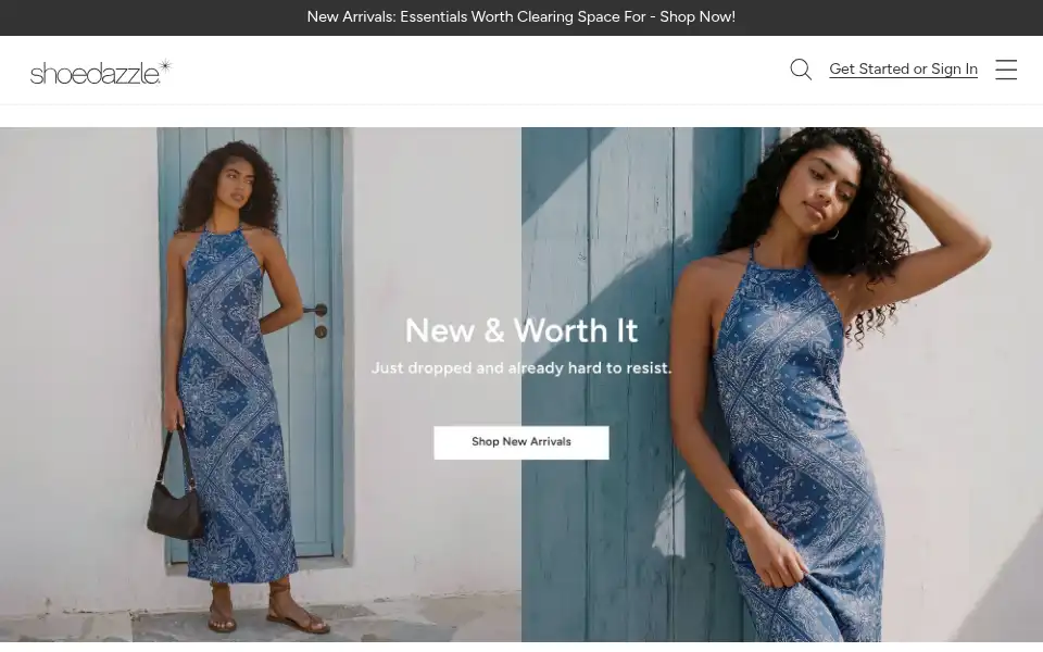 Screenshot of shoedazzle.com