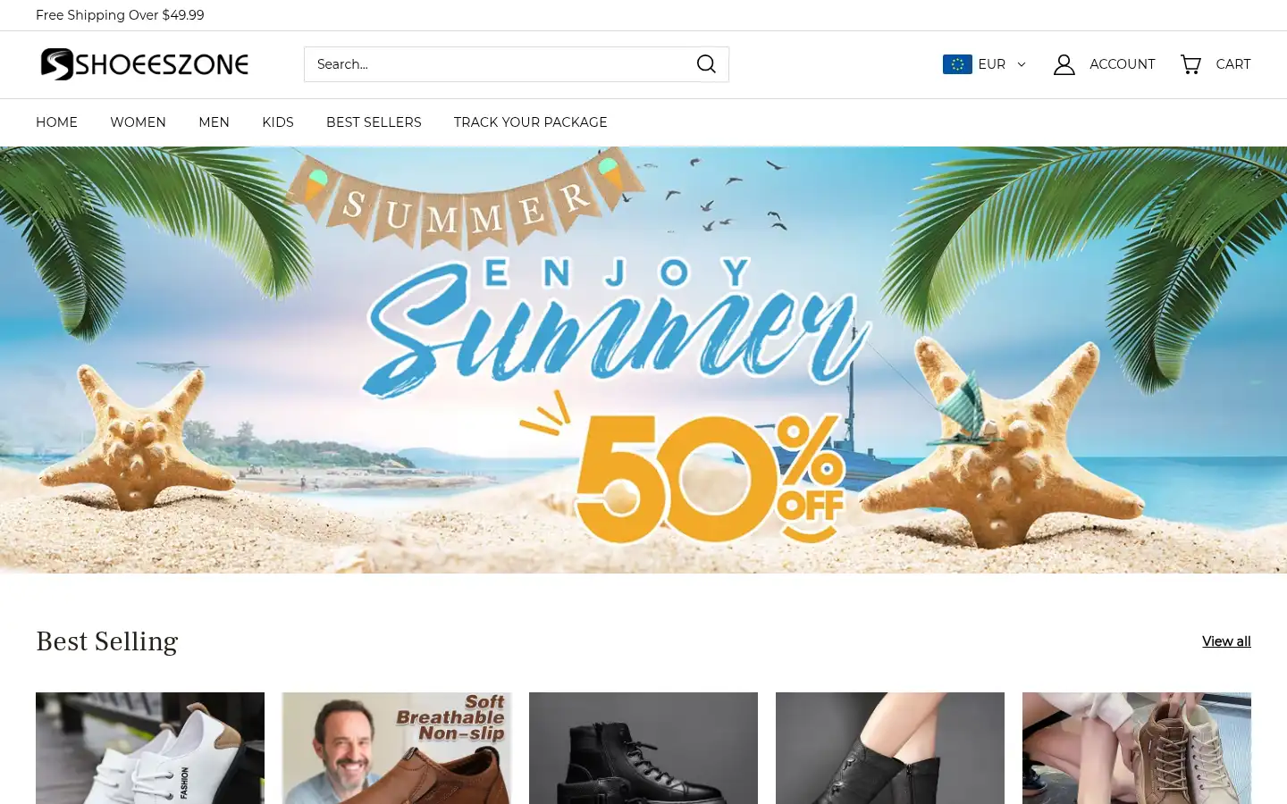 Screenshot of shoeeszone.co