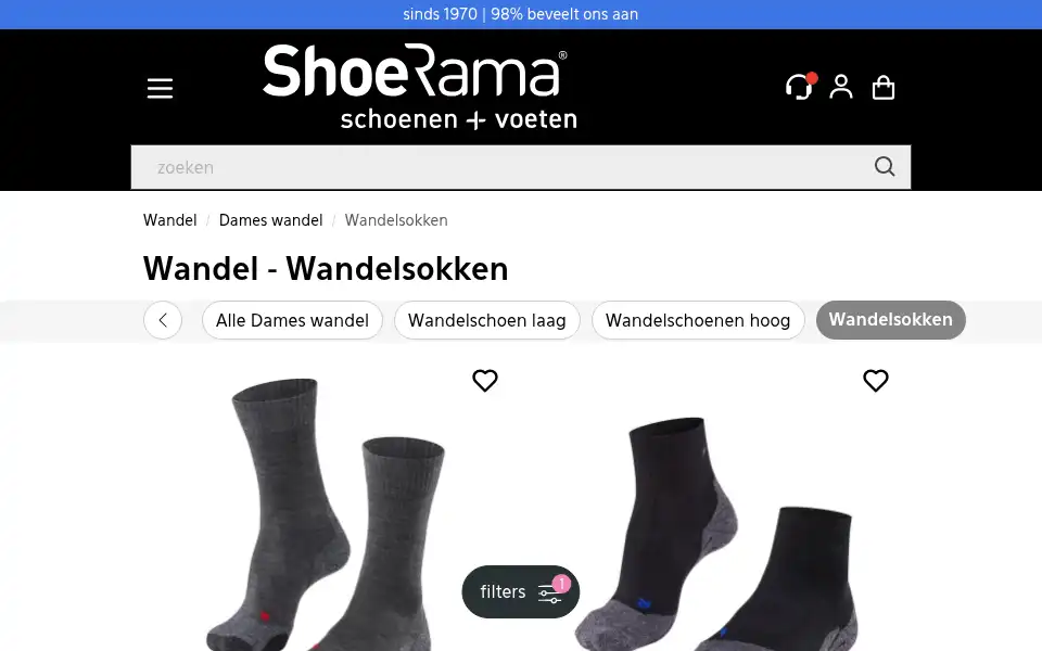 Screenshot of shoerama.nl