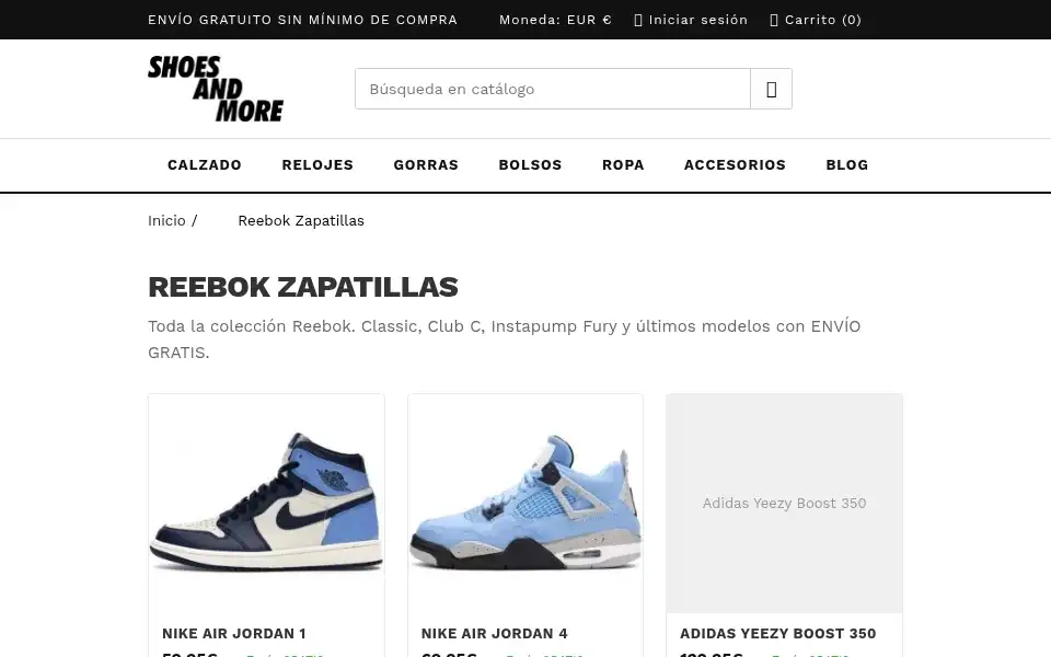 Screenshot of shoesandmorebdn.com