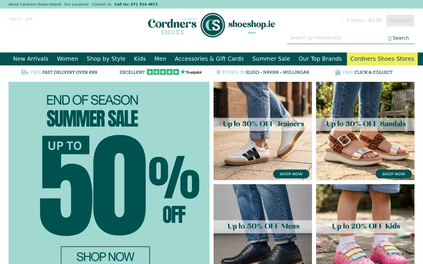 Screenshot of shoeshop.ie