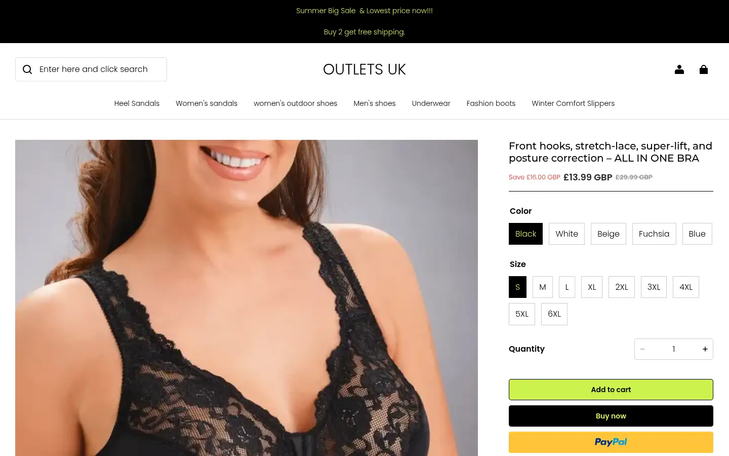 Screenshot of shoesoutlet.co.uk