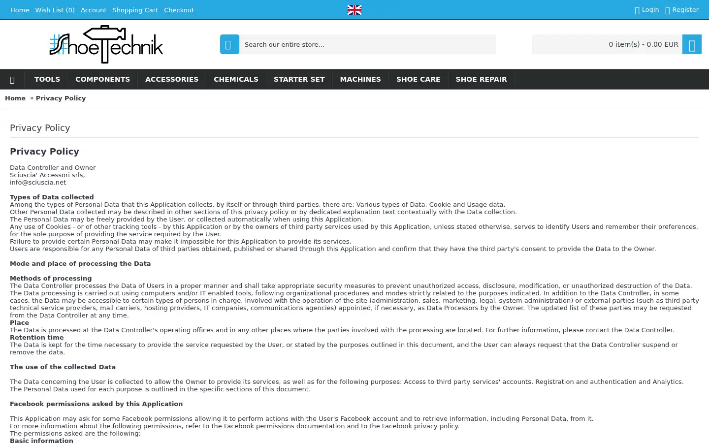 Screenshot of shoetechnik.com