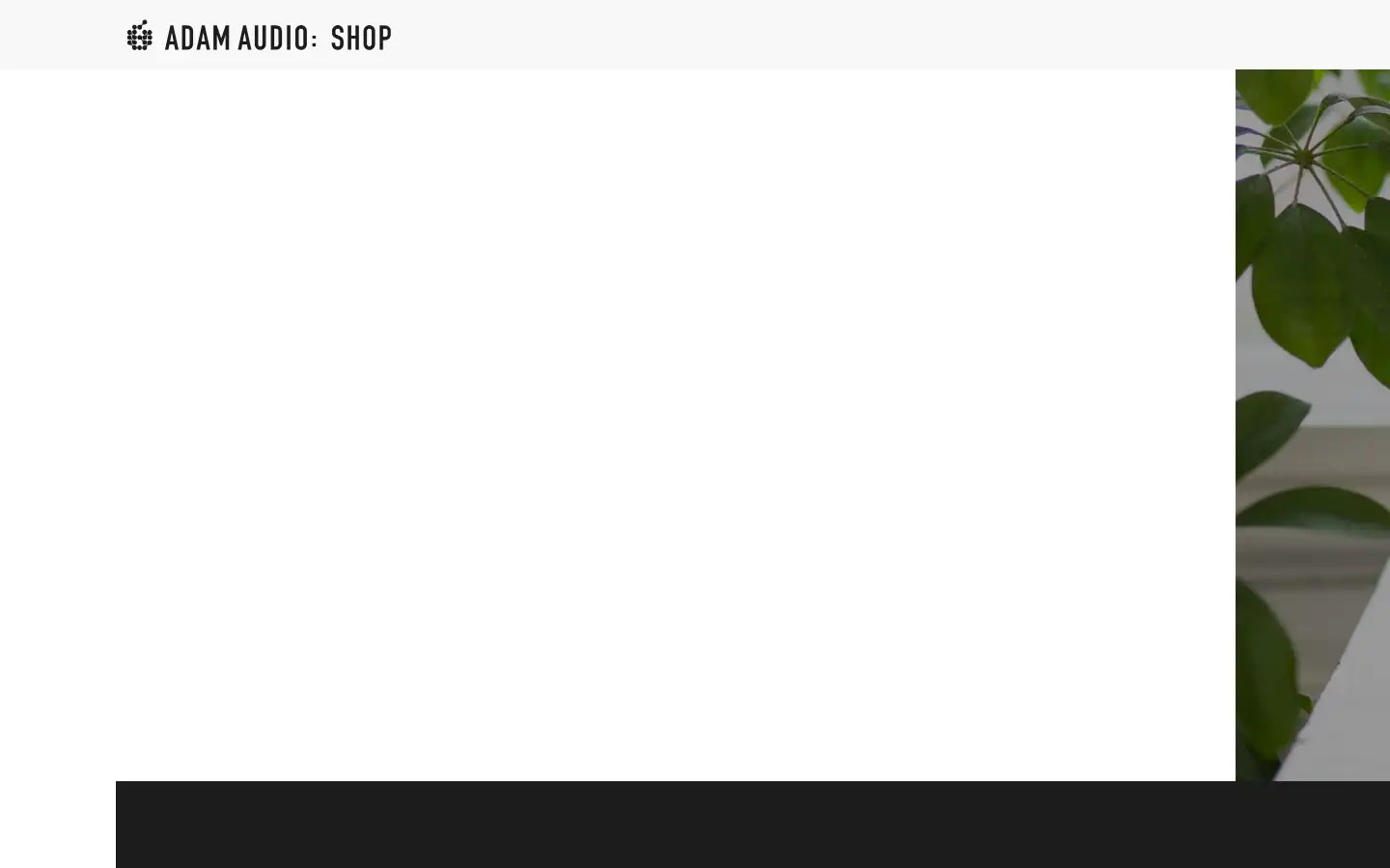 Screenshot of shop.adam-audio.com
