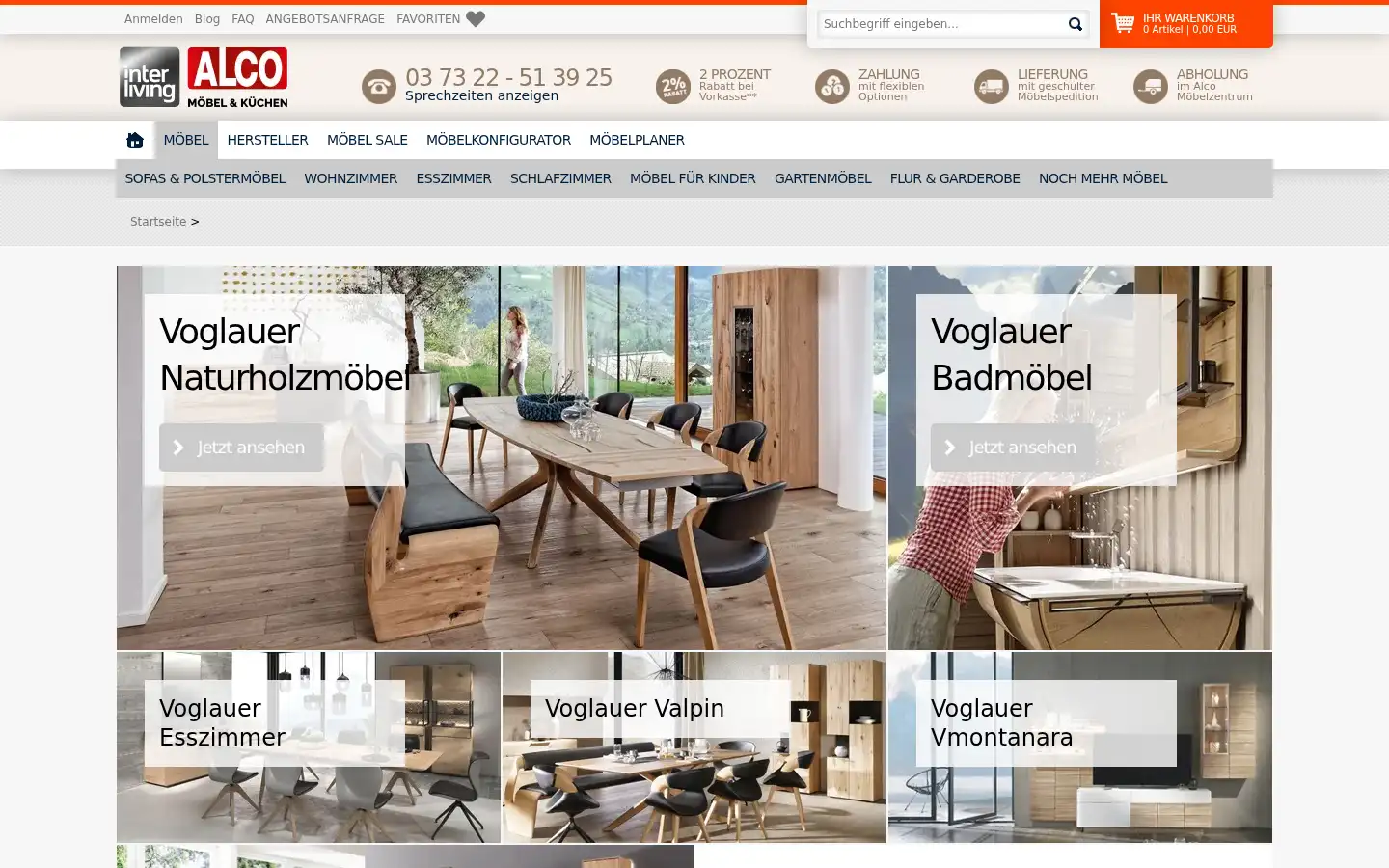 Screenshot of shop.alco-moebel.de