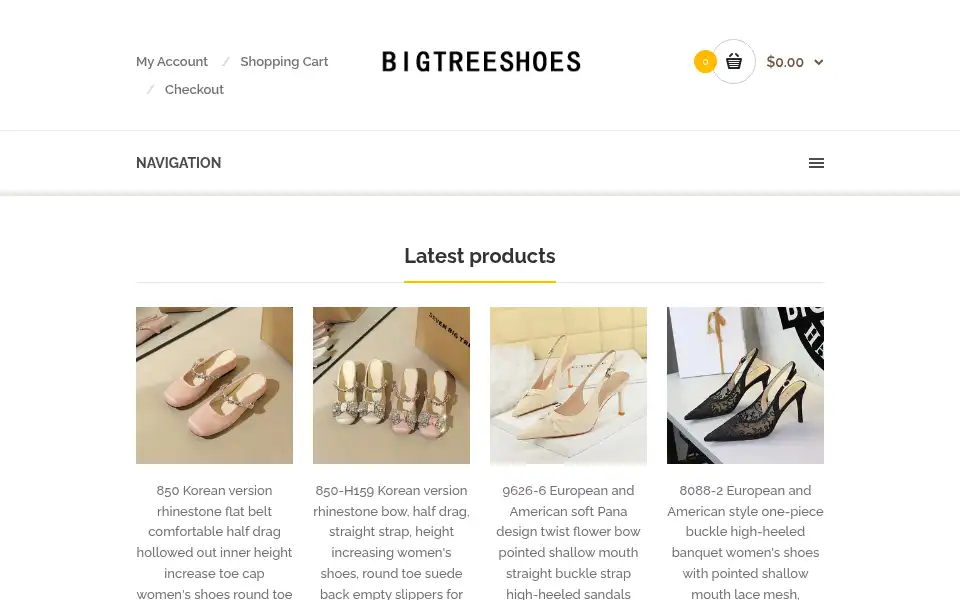 Screenshot of shop.bigtreeshoes.com