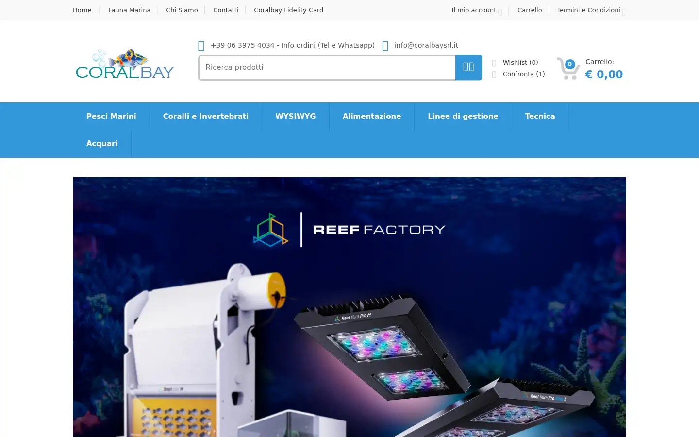 Screenshot of shop.coralbaysrl.it