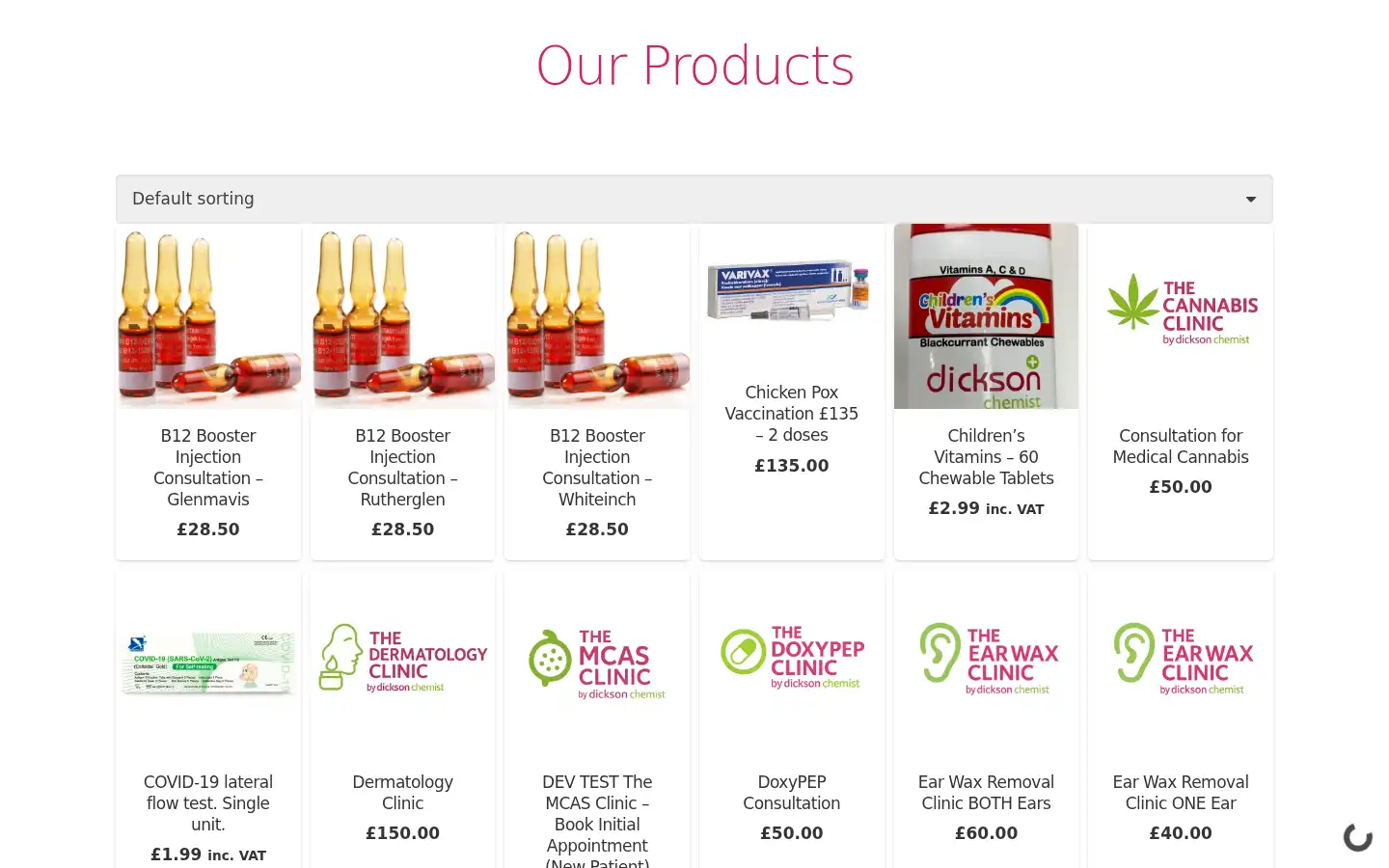 Screenshot of shop.dicksonchemist.co.uk