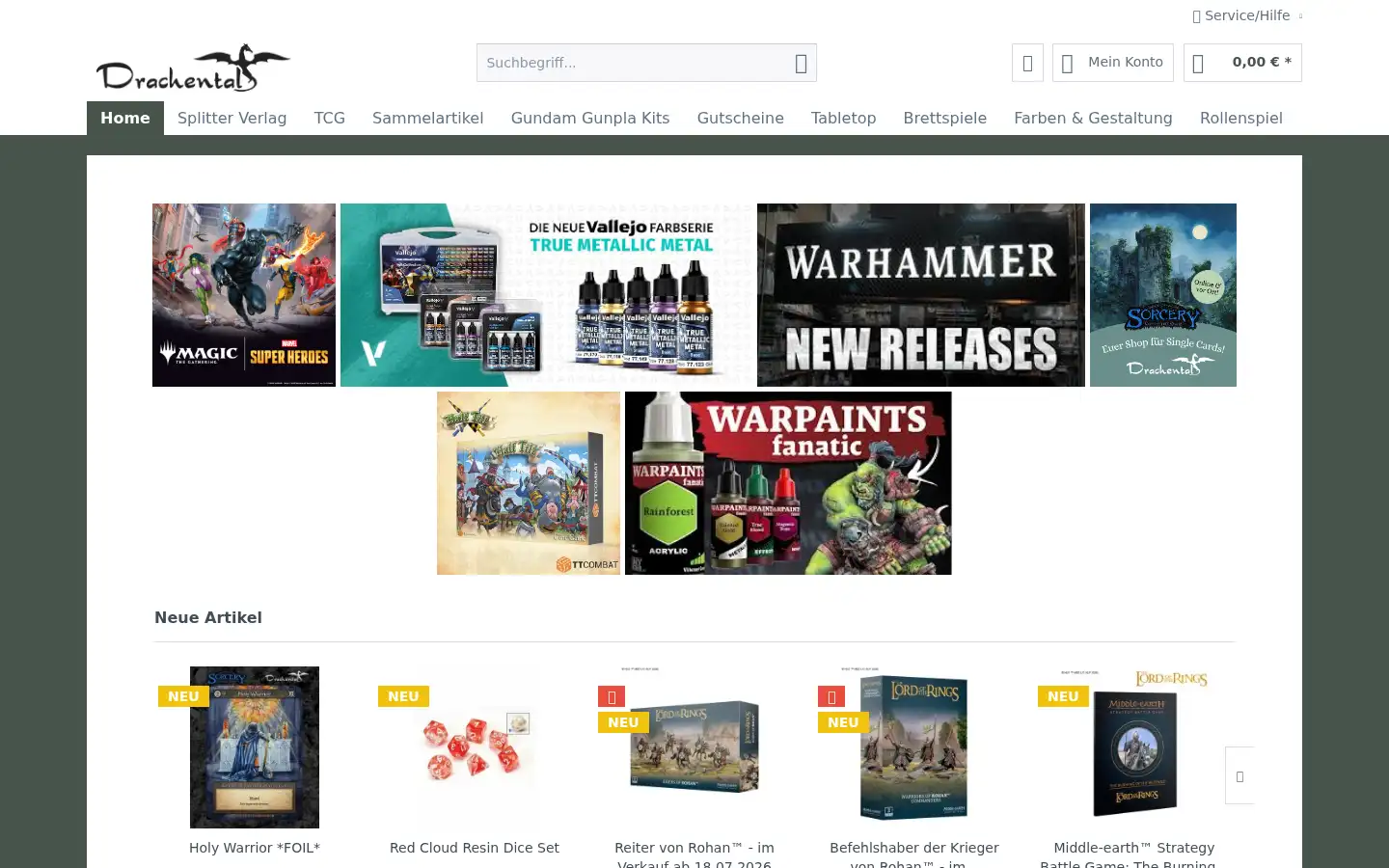 Screenshot of shop.drachental.com