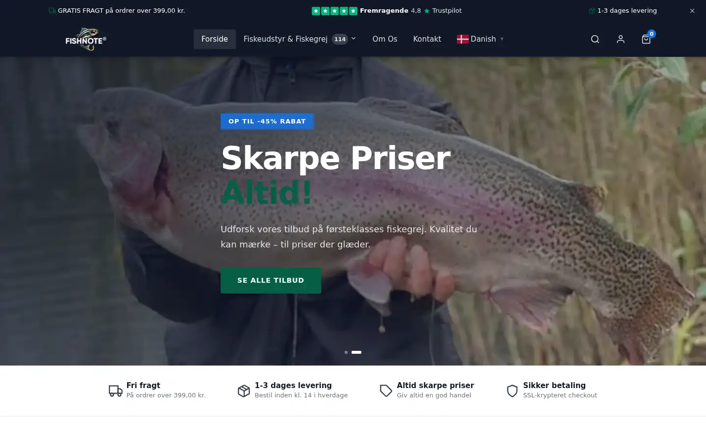 Screenshot of shop.fishnote.dk