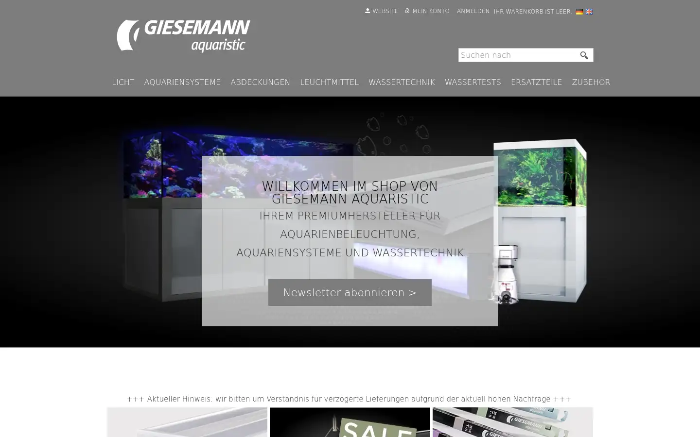 Screenshot of shop.giesemann.de