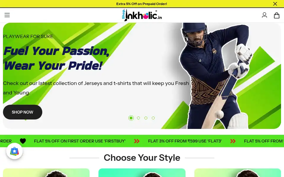 Screenshot of shop.inkholic.in
