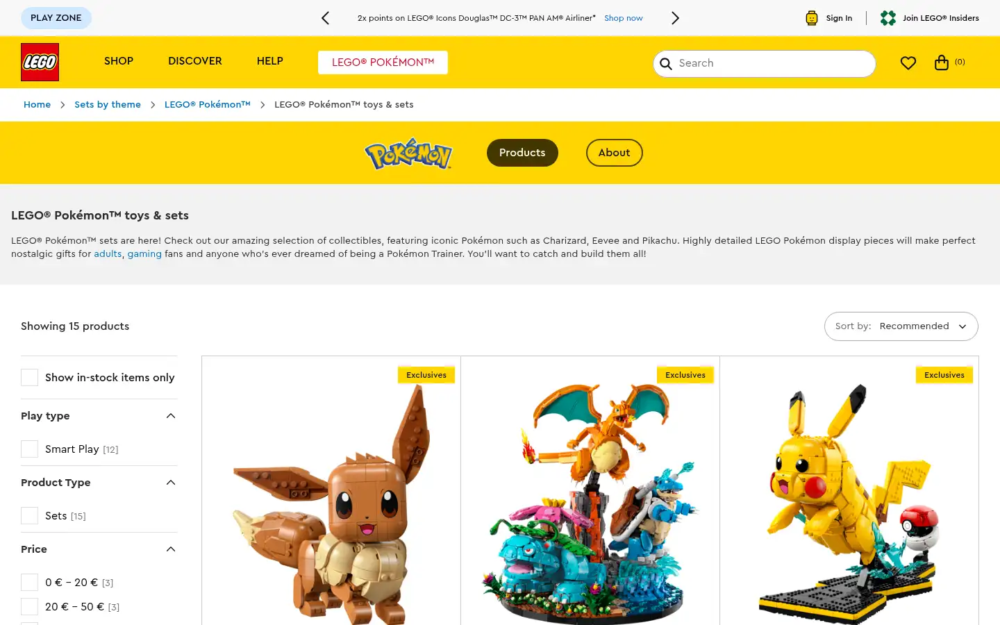 Screenshot of shop.lego.com