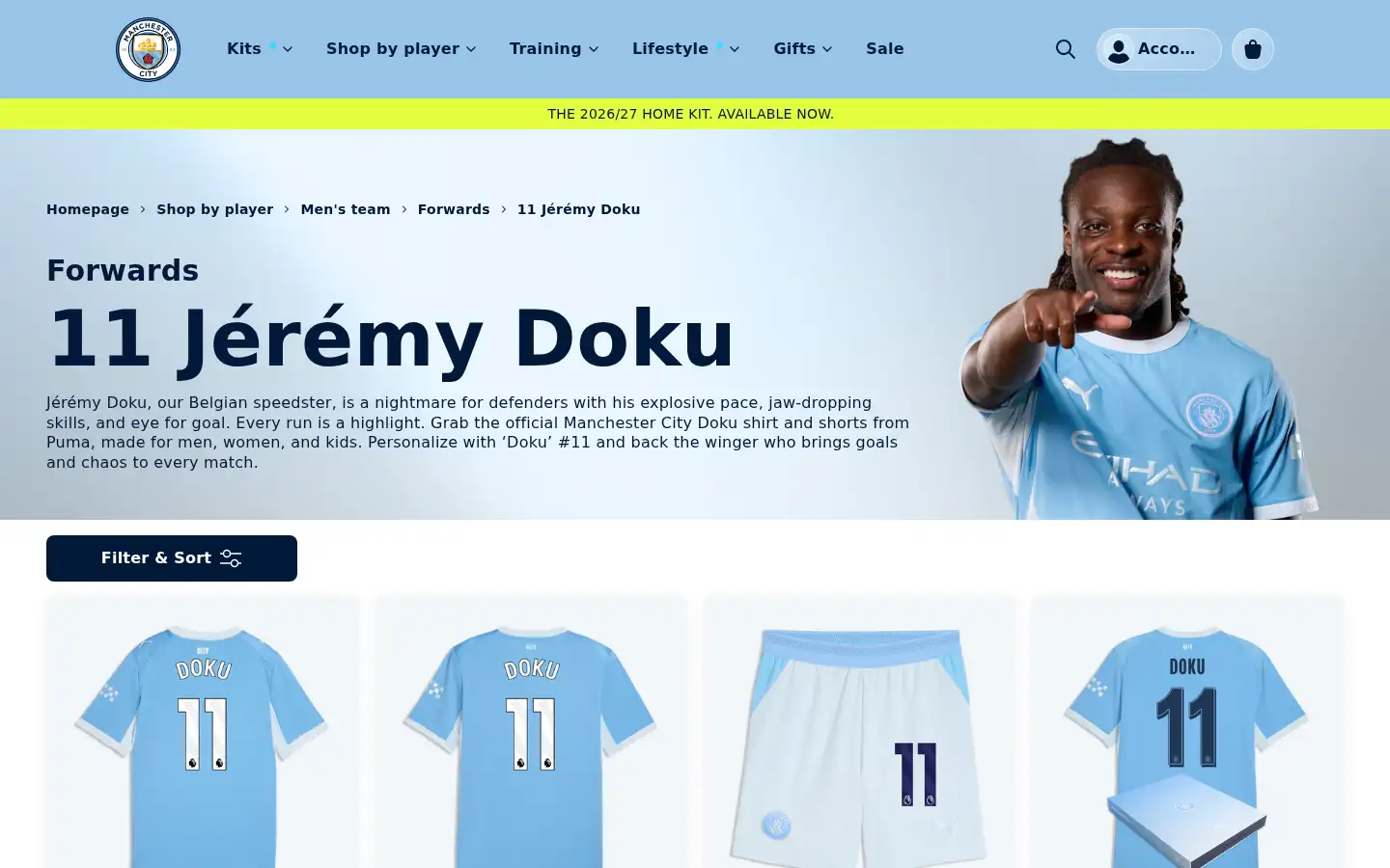 Screenshot of shop.mancity.com