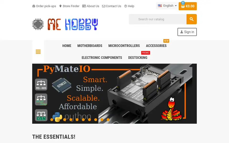 Screenshot of shop.mchobby.be