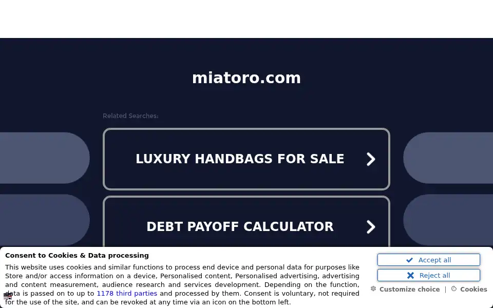 Screenshot of shop.miatoro.com