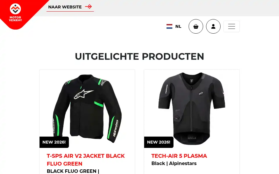Screenshot of shop.motorvenray.nl