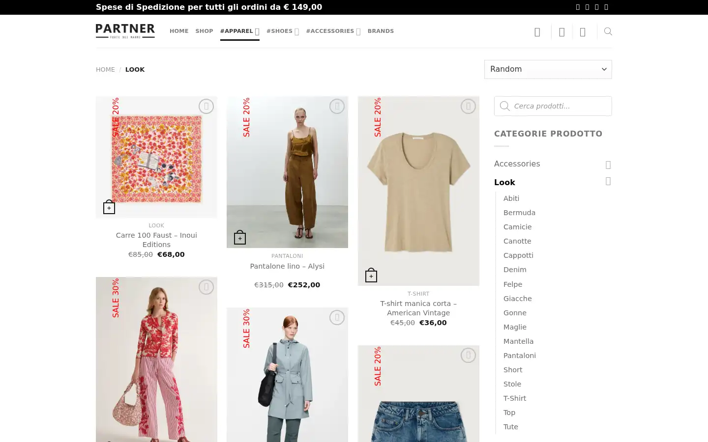 Screenshot of shop.partnerstore.eu