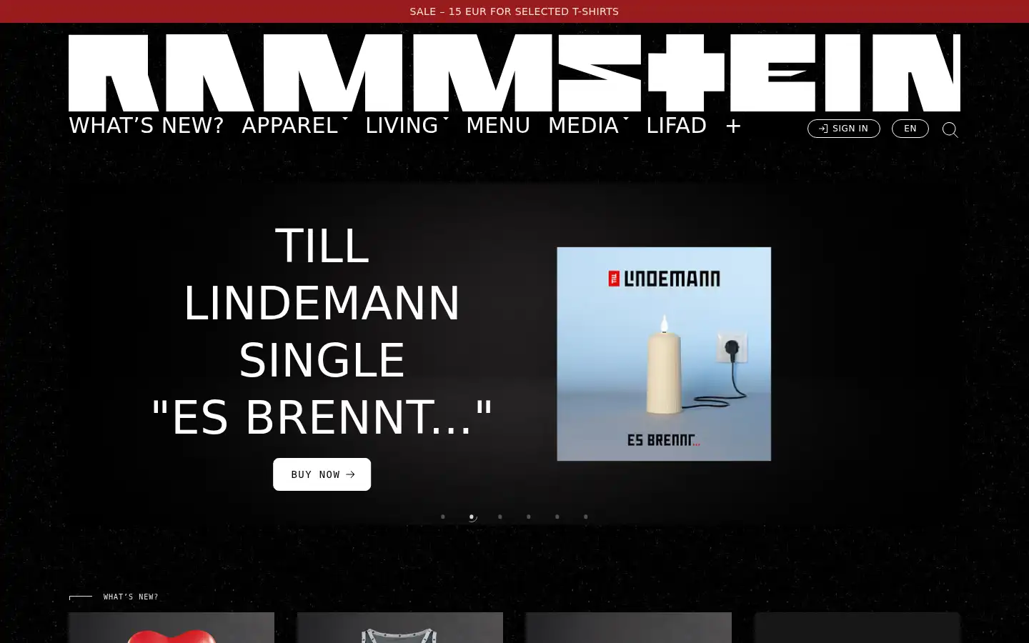 Screenshot of shop.rammstein.de