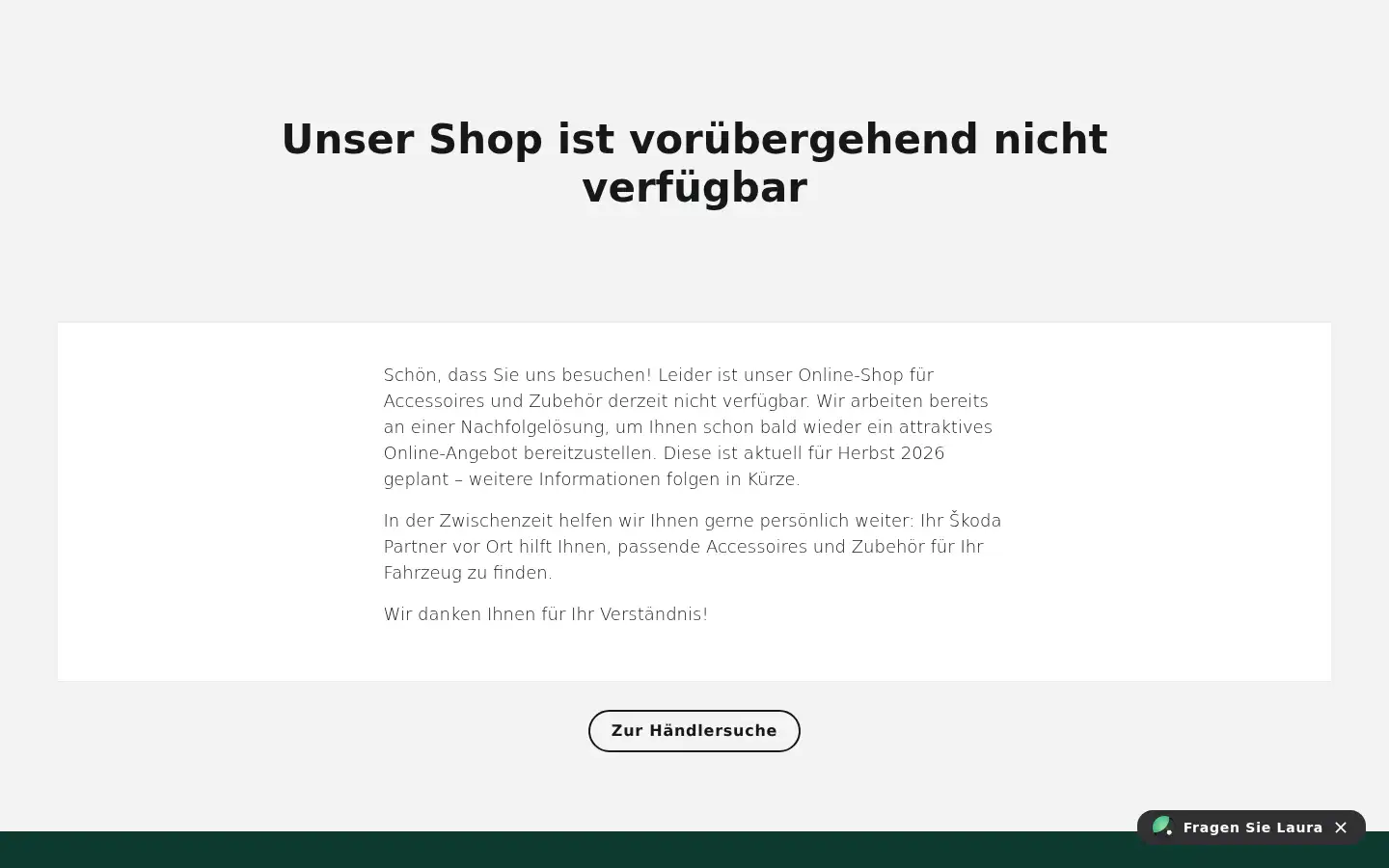 Screenshot of shop.skoda-auto.de