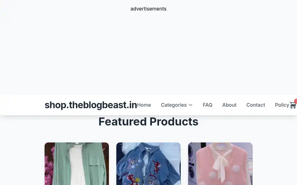 Screenshot of shop.theblogbeast.in
