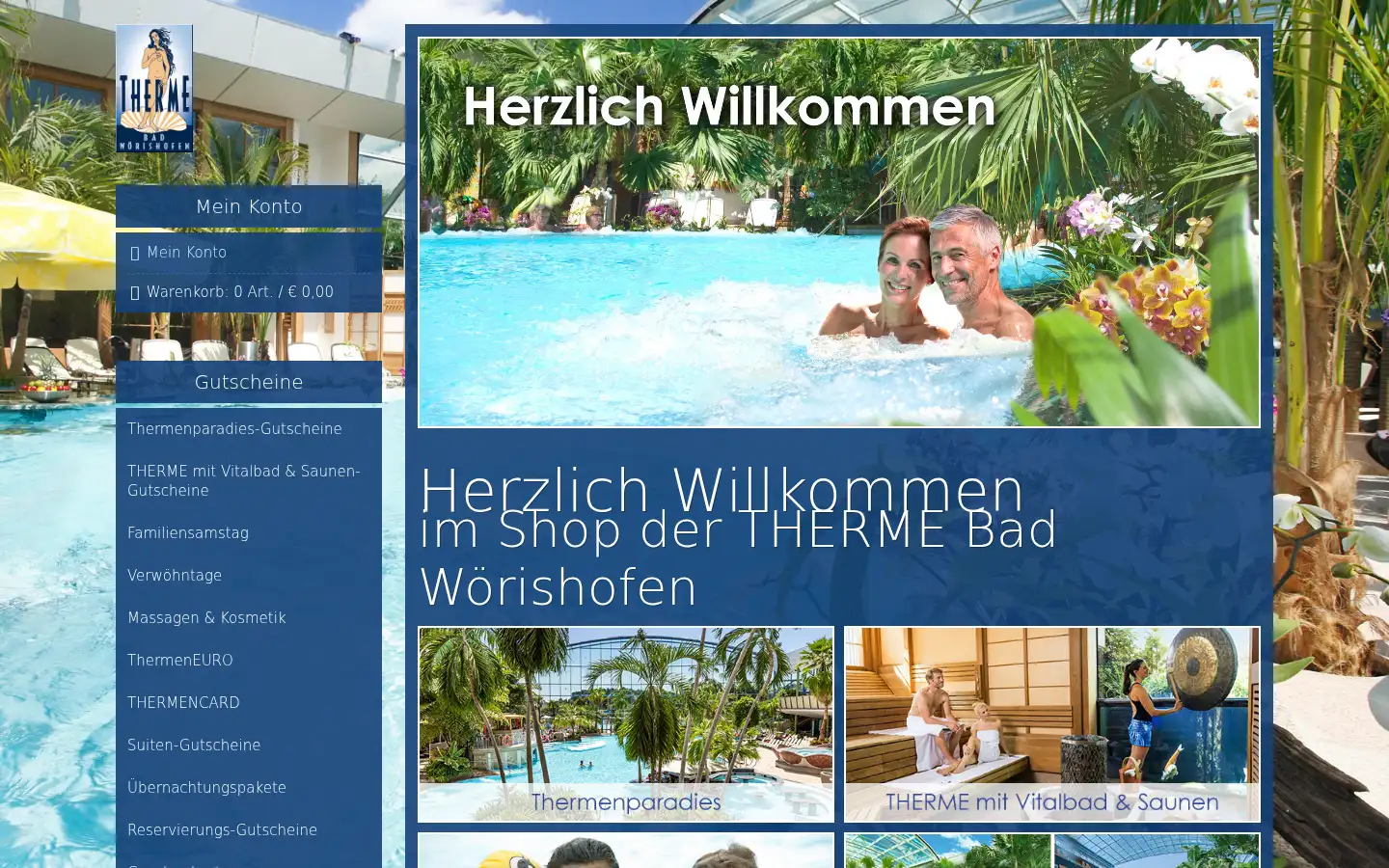 Screenshot of shop.therme-badwoerishofen.de