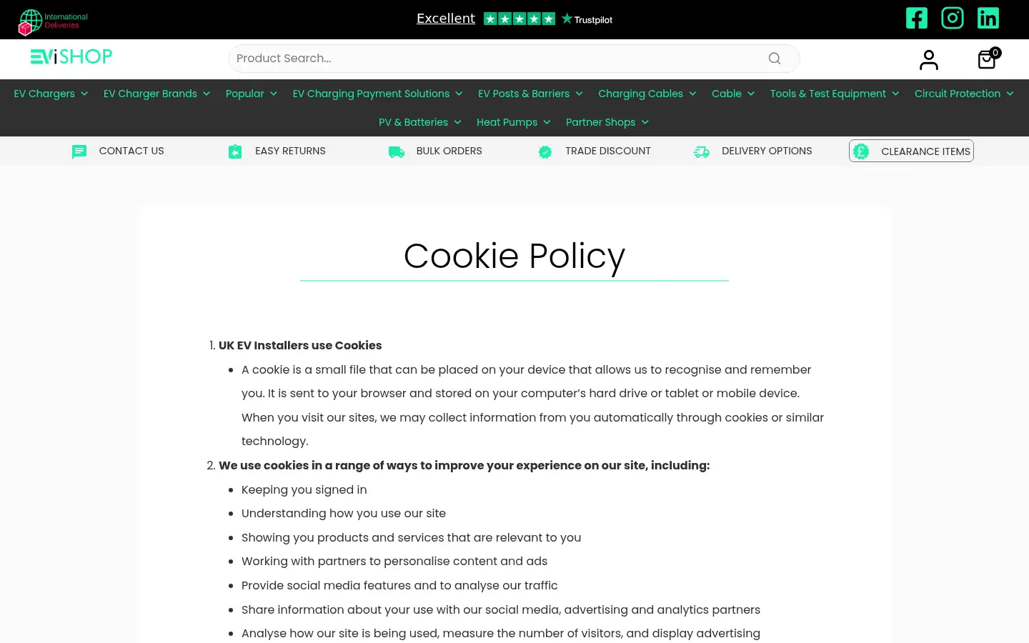 Screenshot of shop.ukevinstallers.co.uk