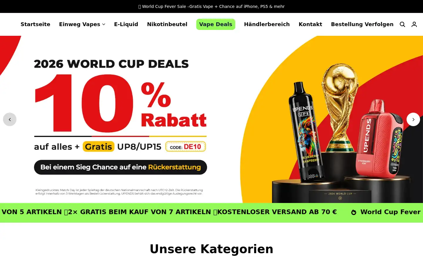 Screenshot of shop-upends.de