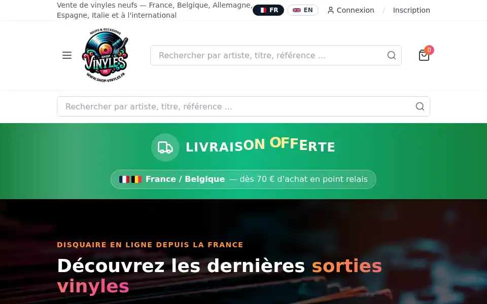 Screenshot of shop-vinyles.fr