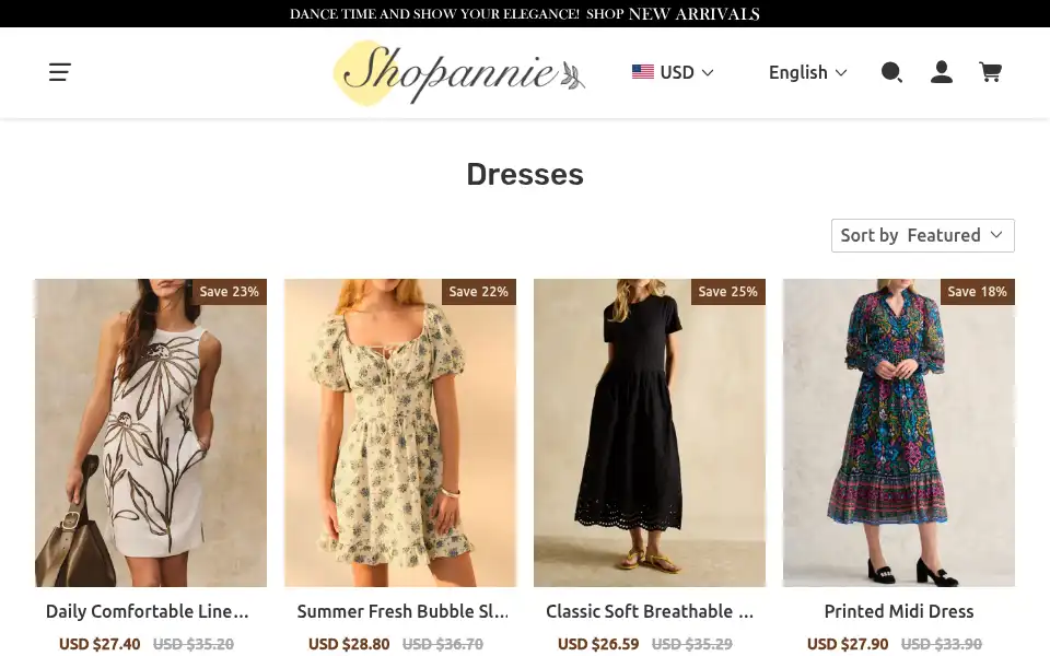 Screenshot of shopannie.com
