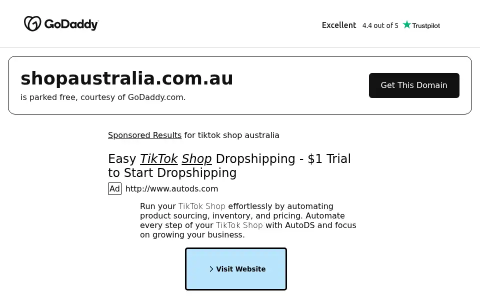 Screenshot of shopaustralia.com.au