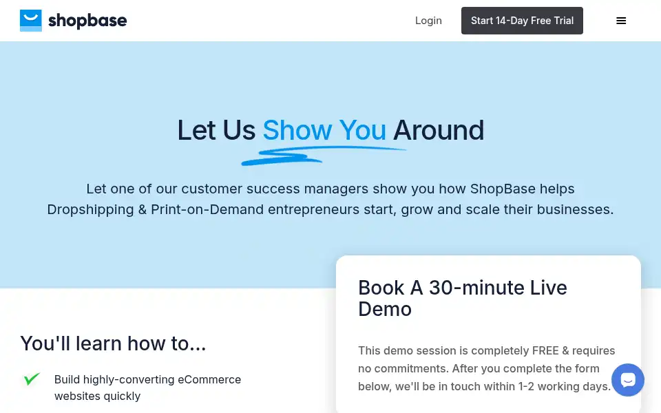 Screenshot of shopbase.com