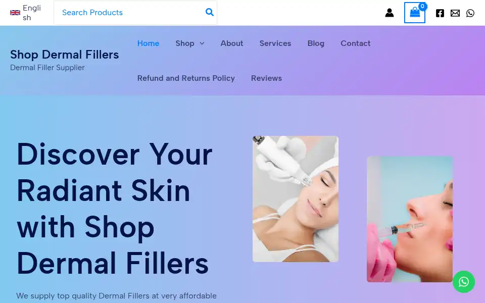 Screenshot of shopdermalfillers.com