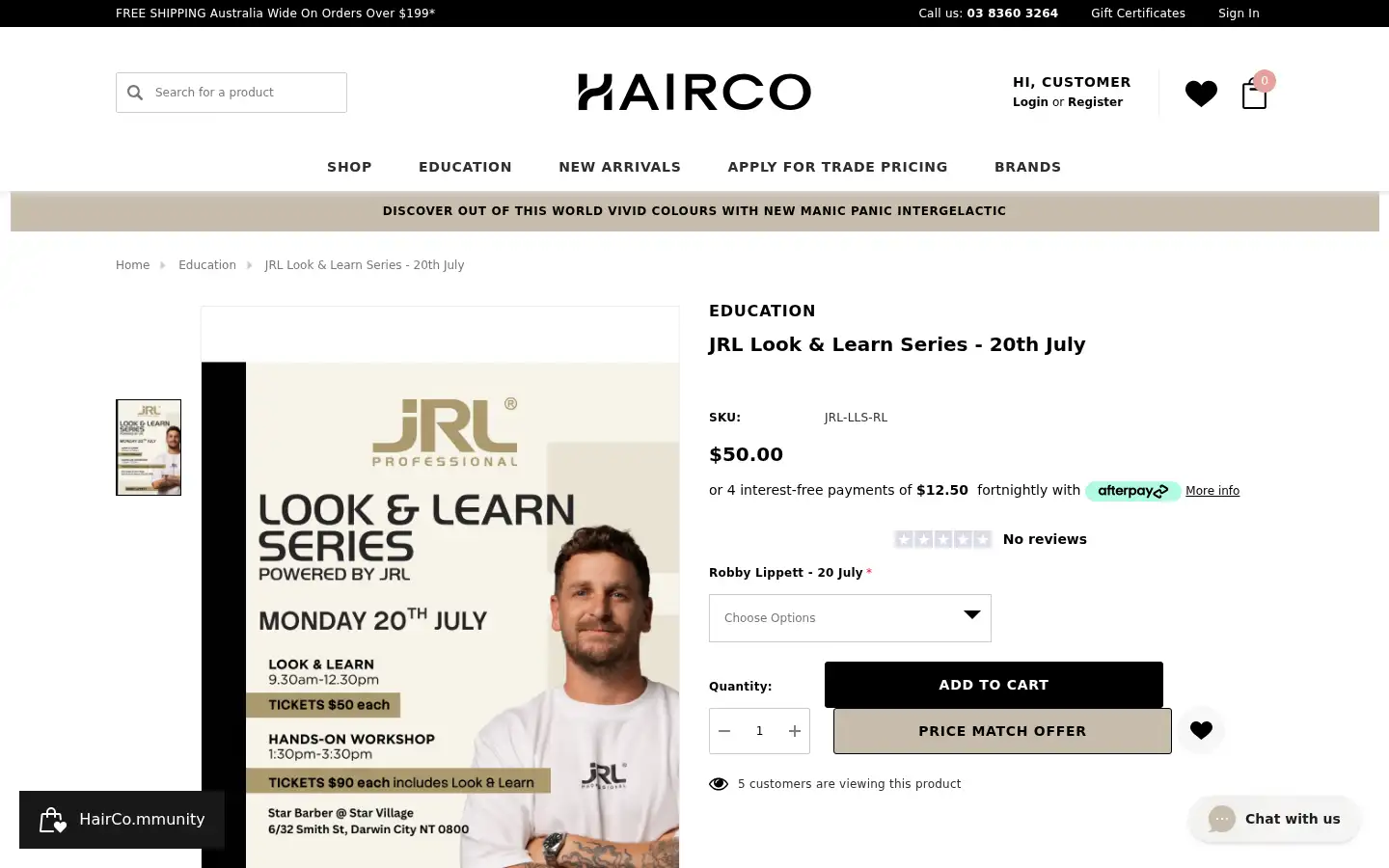 Screenshot of shophairco.com.au
