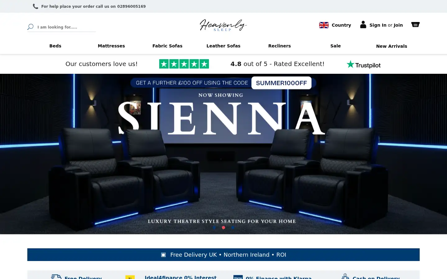 Screenshot of shopheavenlysleep.com