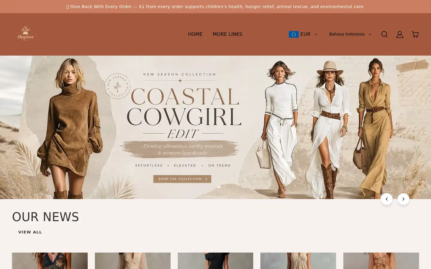 Screenshot of shopicco.com