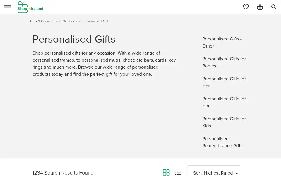 Screenshot of shopinireland.ie