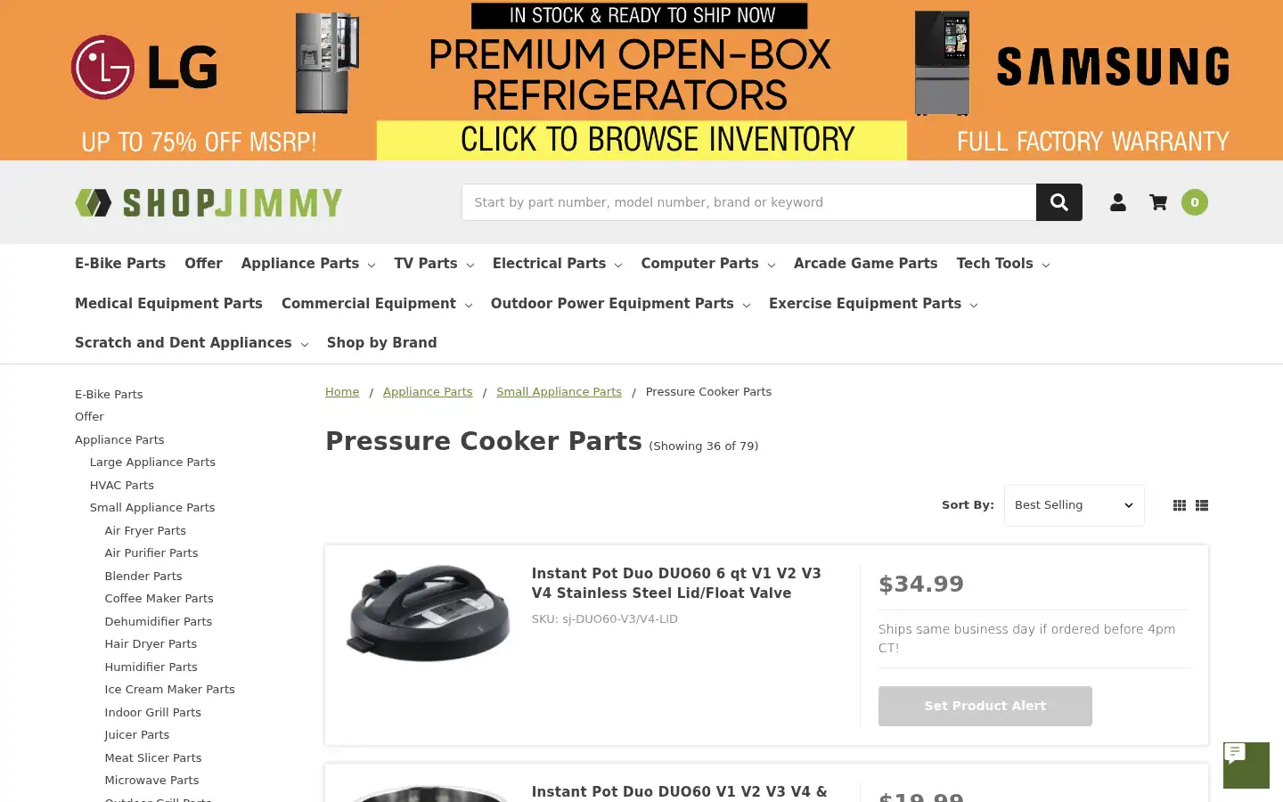 Screenshot of shopjimmy.com