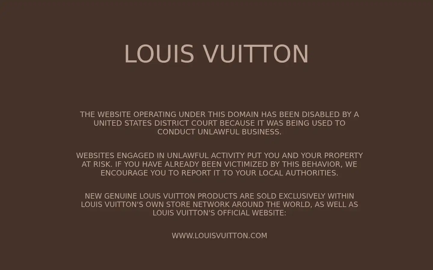 Screenshot of shoplvoutlet.com