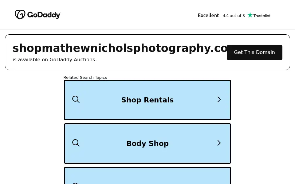 Screenshot of shopmathewnicholsphotography.com
