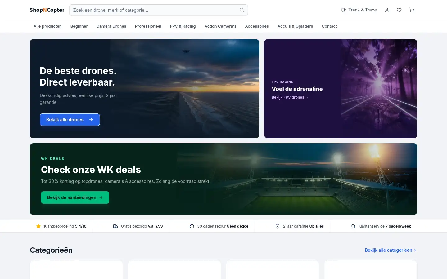Screenshot of shopncopter.com