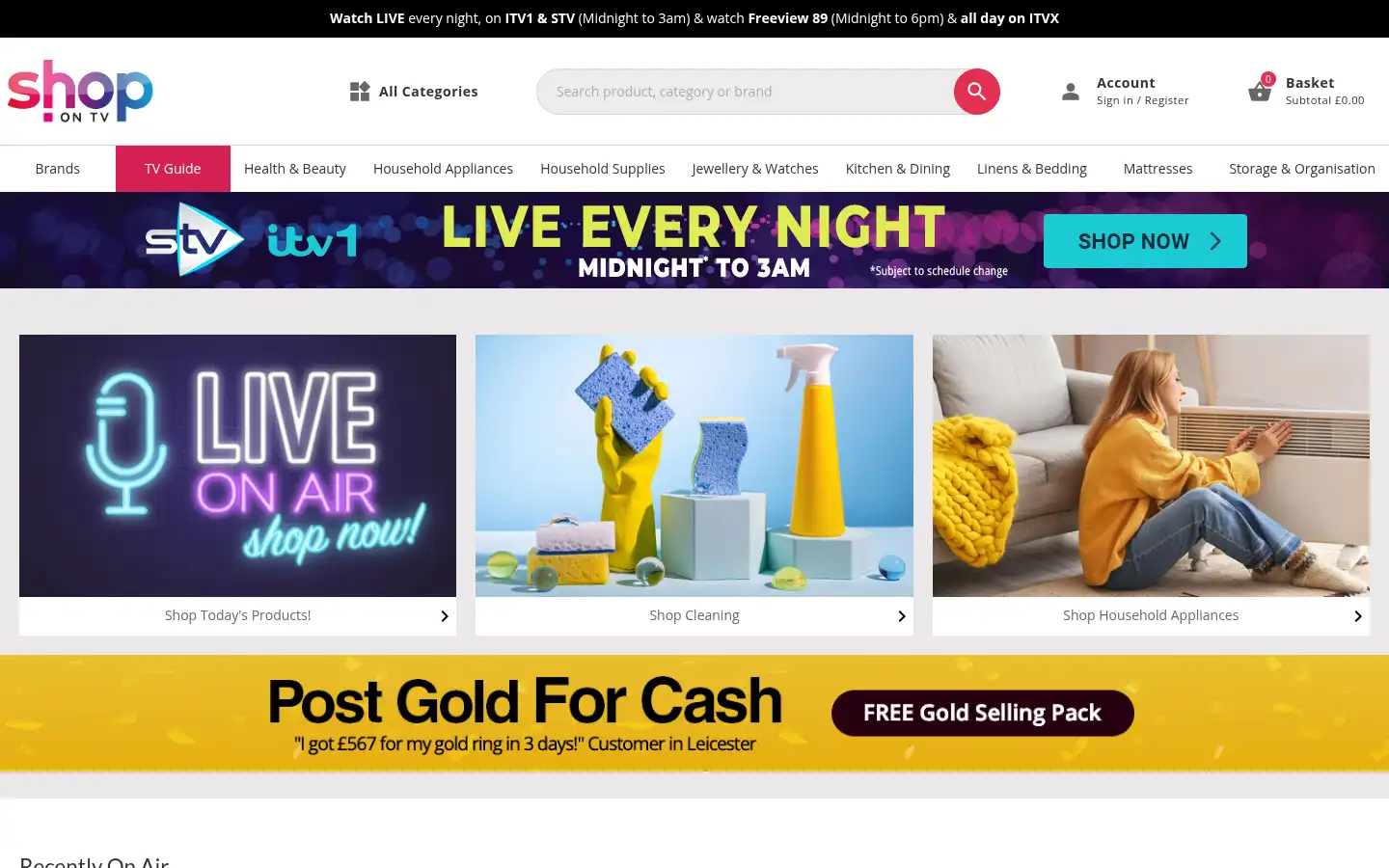 Screenshot of shopontv.co.uk