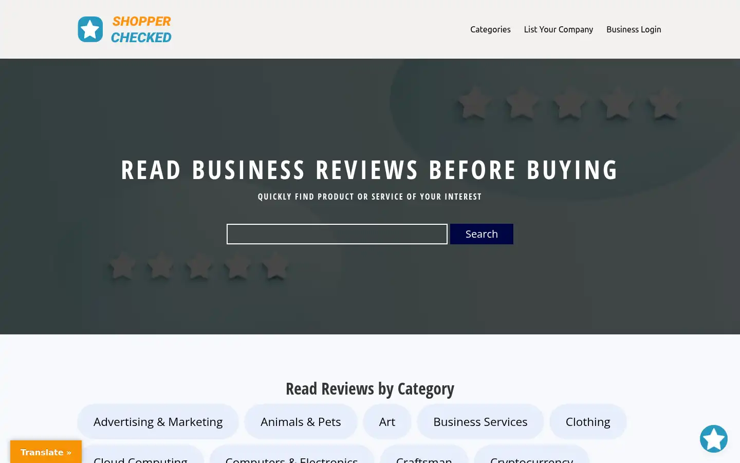 Screenshot of shopperchecked.com